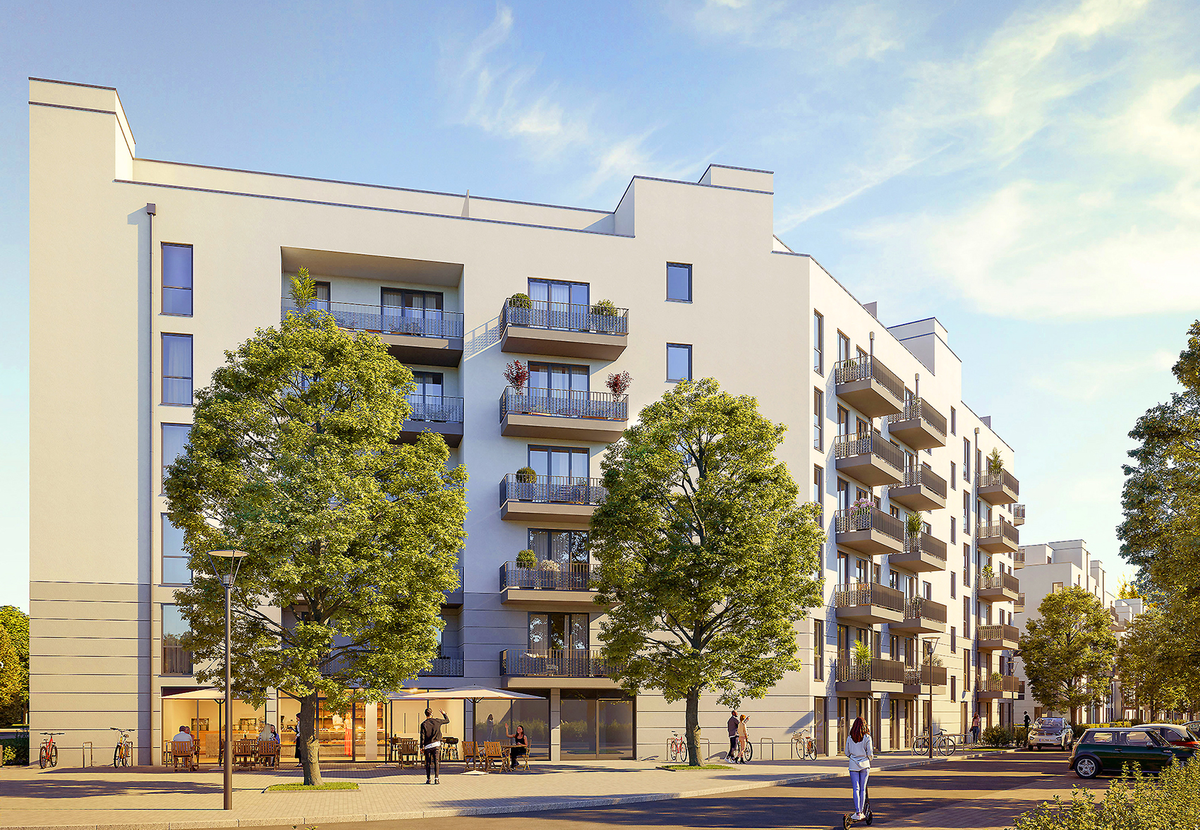 A visualization of the HALSKE SONNENGÄRTEN quarter in Berlin-Spandau