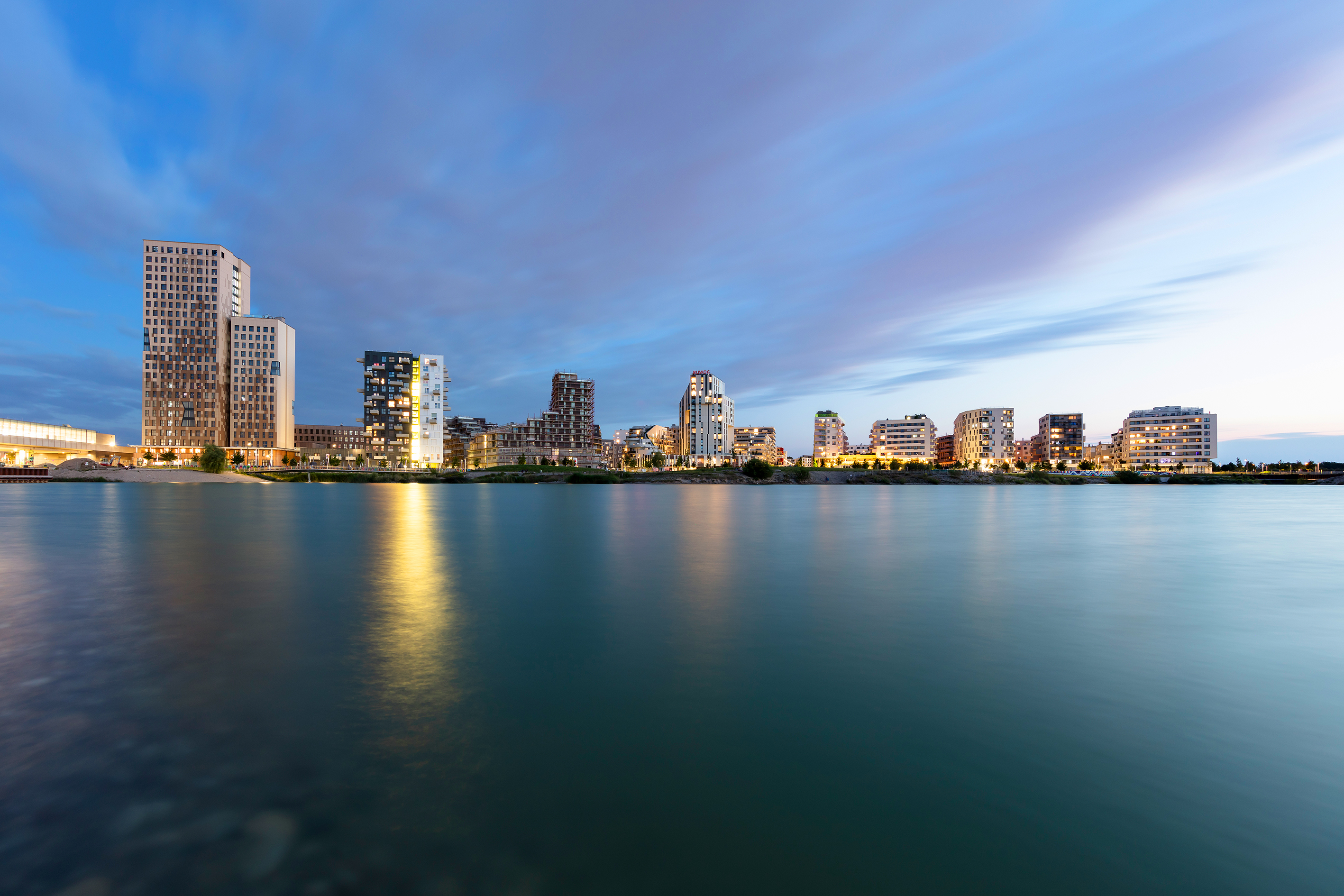 Skyline von der Seestadt Aspern am Tage aus dem Jahr 2020